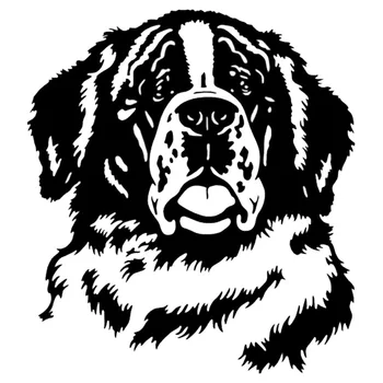 20,7*22,9 СМ Кучето на свети бернар Vinyl Стикер Изкуство Творчески Автомобилни Стикери, Оформление на Автомобила Украса Камион Черен/Сребрист S1-1045