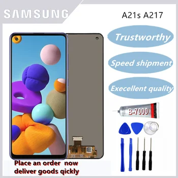 за Samsung Galaxy A21s LCD дисплей С сензорен екран Дигитайзер За Samsung A217 A217F LCD дисплеи