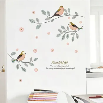 карикатура птици разклонение на дърво стикери за стена дневна спалня начало декор PVC стикери за стена си сам 