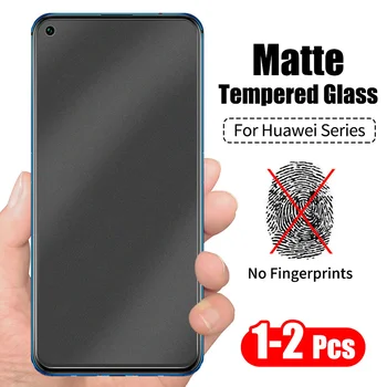 1 / 2 елемента без Пръстови Отпечатъци Матирано Закалено стъкло за Huawei P20 P30 P40 lite Nove 5T honor 10 20 pro 8А 9А 8X 9X Защитно фолио за екрана